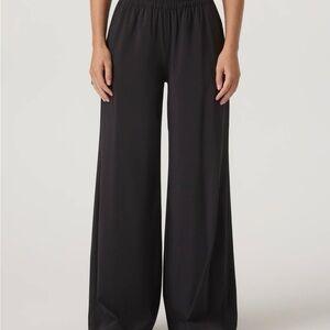 Vuori Villa Black Wide-Leg Pull-On Pants - Lightweight Summer Pant